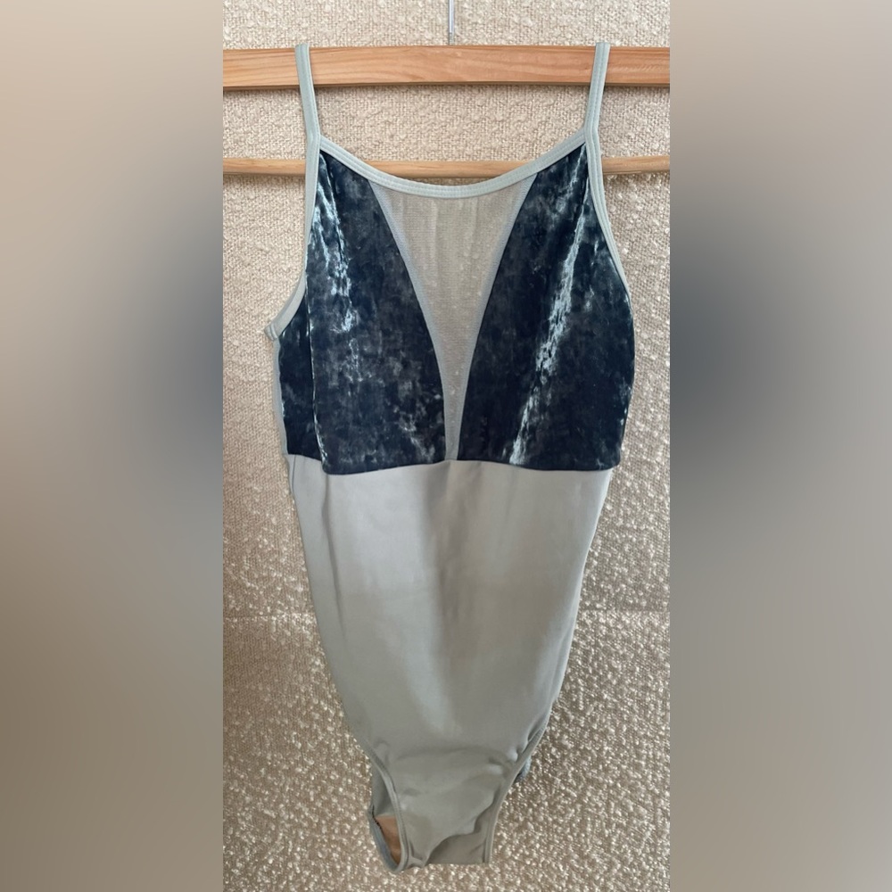 Eleve Leotard Blue Velvet size Small